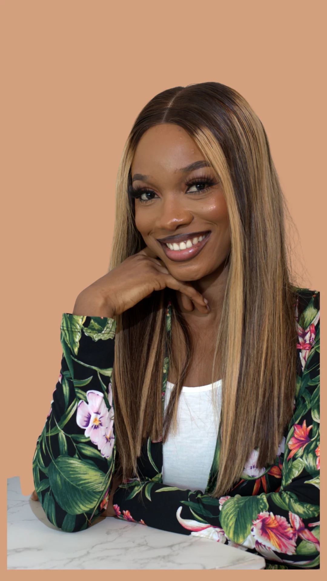 12 Inch Piano Mohrieah Bone Straight wig 2x4