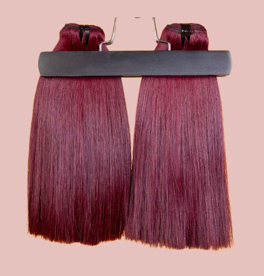 12 INCH DARK BURGUNDY HAIR BUNDLE