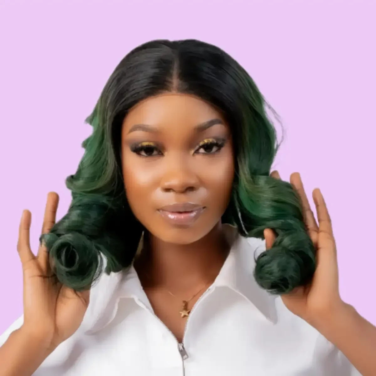 BONE STRAIGHT OMBRE DARK GREEN