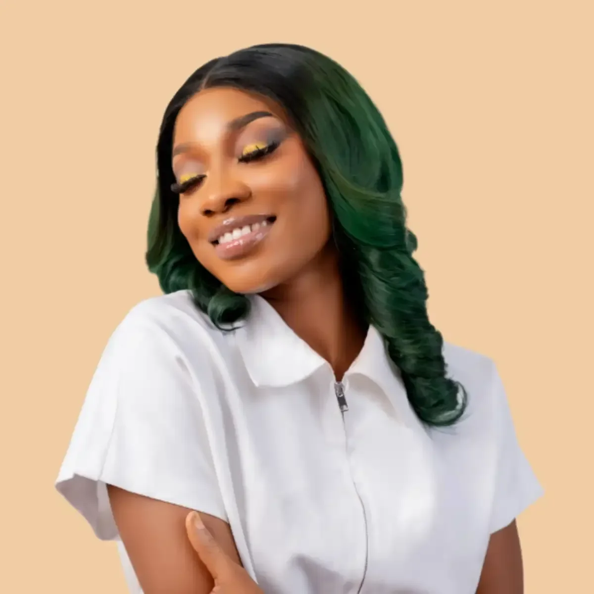BONE STRAIGHT OMBRE DARK GREEN