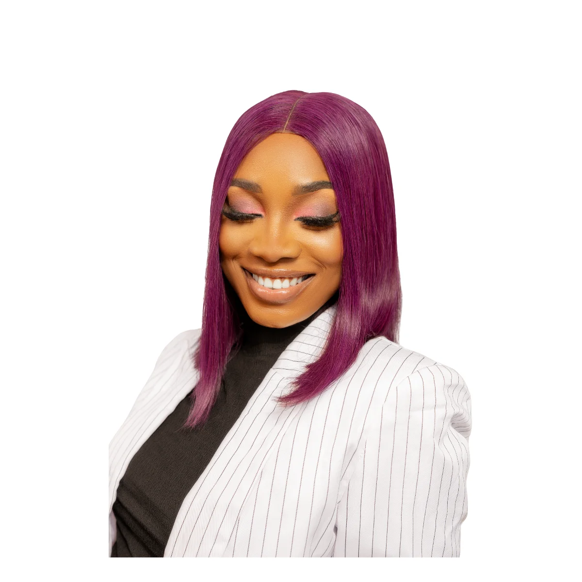10-Inch Vietnamese SDD1 BONE STRAIGHT Wig | 2x6 Lace | 205g | PURPLE 01