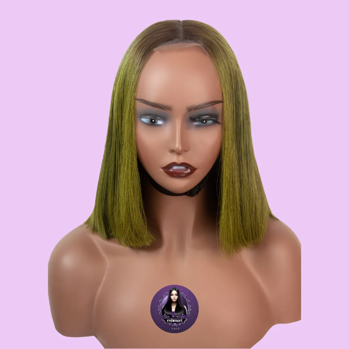 10-Inch Vietnamese BONE STRAIGHT Wig | 2x6 Lace | 210g |   GREEN 2
