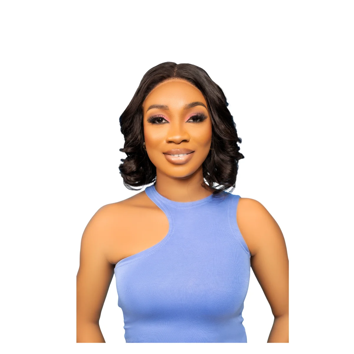 10-Inch  Vietnamese REMY WAVY LAYERED Wig | 5×5 HD Lace | 230g | Natural Black