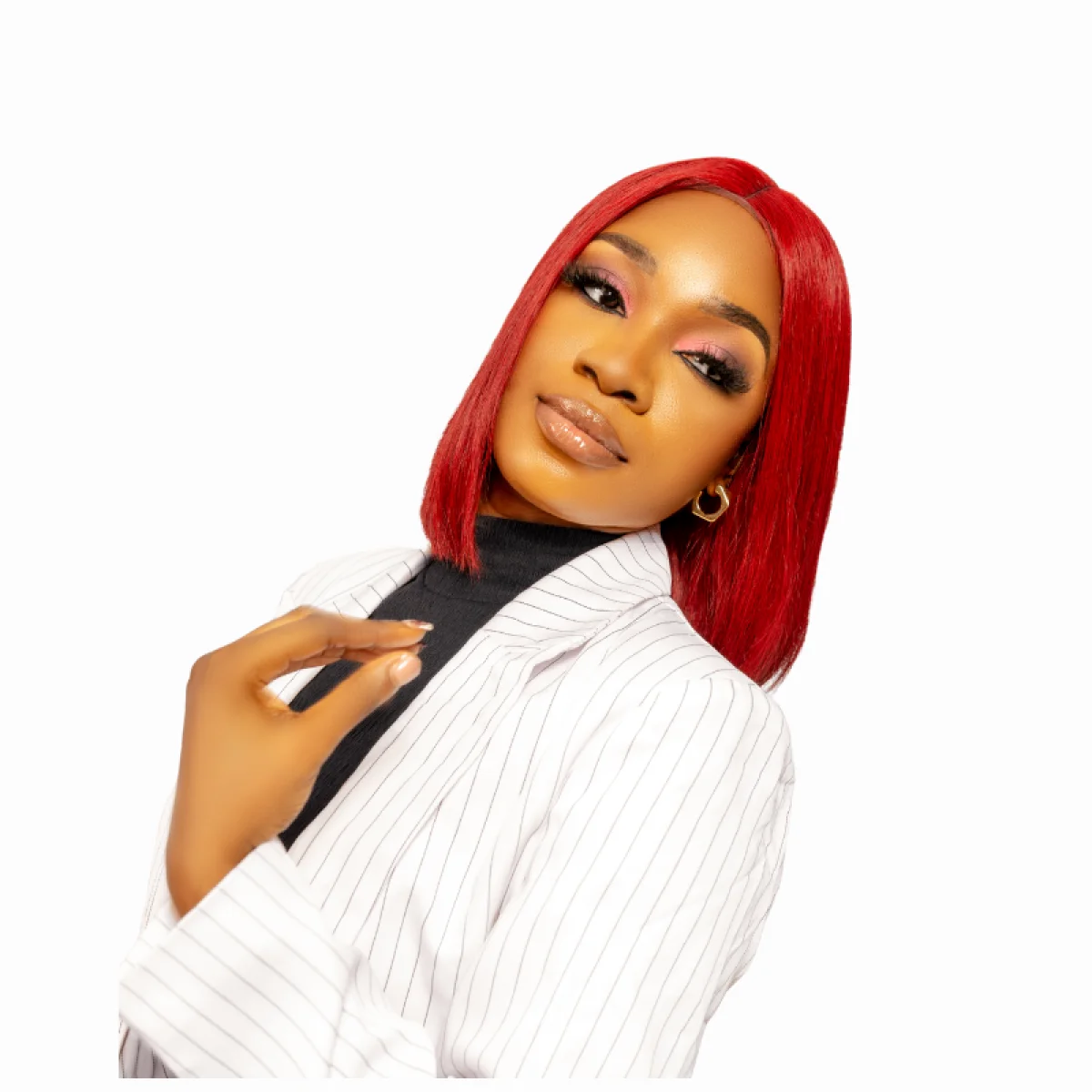 10-Inch Vietnamese BONE STRAIGHT Wig | 2x6 Lace | 205g | Wine 08